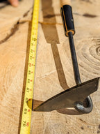Batwing Hoe, Cotton Hoe, Long Handle Tool Hand Forged by Homestead Iron with head and measuring tape showing 69".