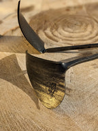 Ho Mi Hand Plow, right or left handed Homestead Iron focus on tool head with gold light